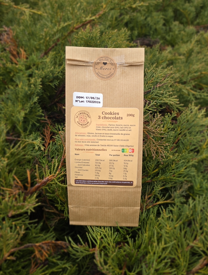 Cookies 3 chocolats - Sachet de 200g – Image 2